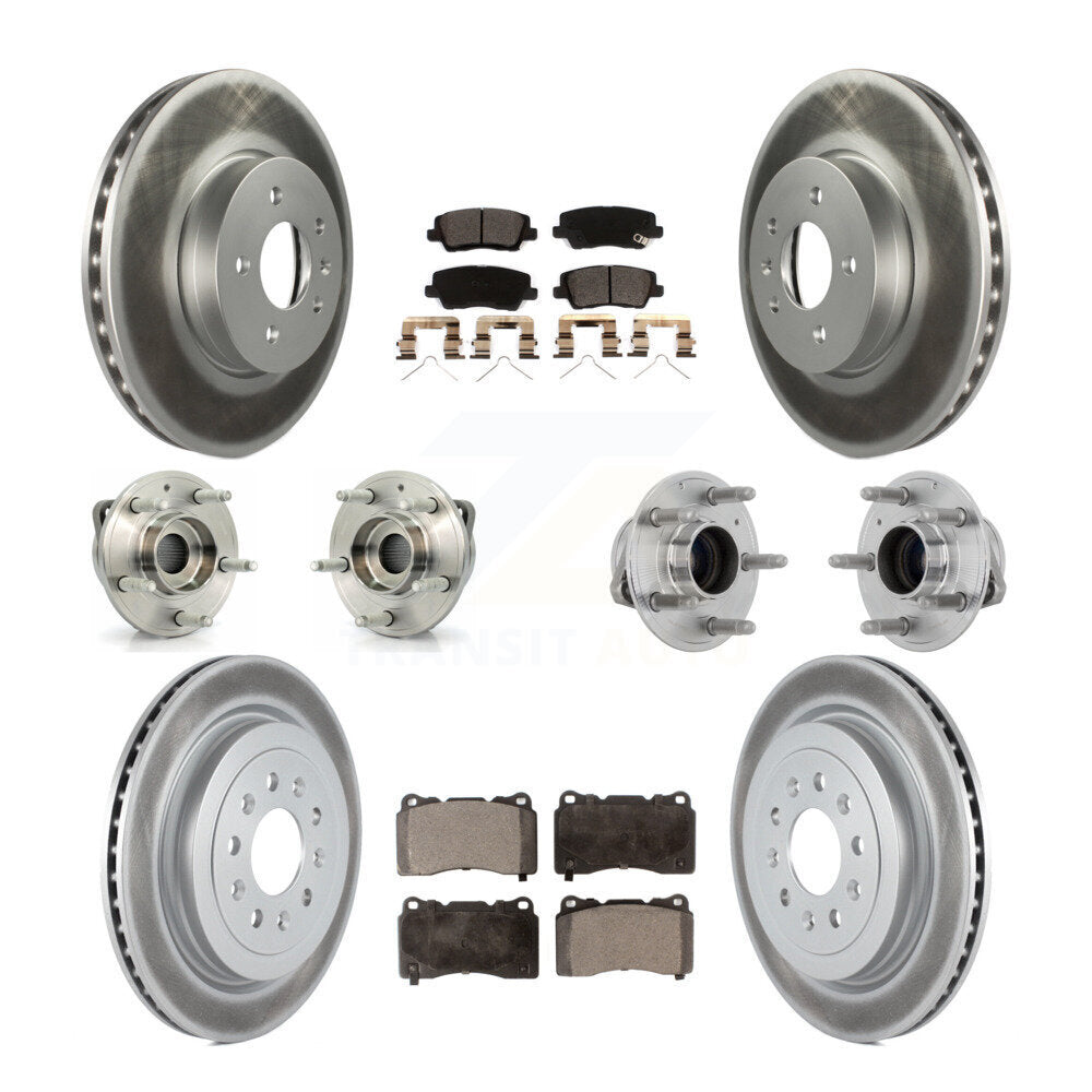 Kit de rotor et de plaquettes de frein à disque revêtus de roulement de moyeu avant et arrière (10 pièces) pour Cadillac AT