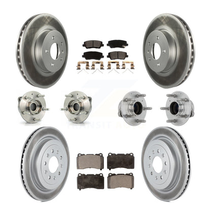 Kit de rotor et de plaquettes de frein à disque revêtus de roulement de moyeu avant et arrière (10 pièces) pour Cadillac AT