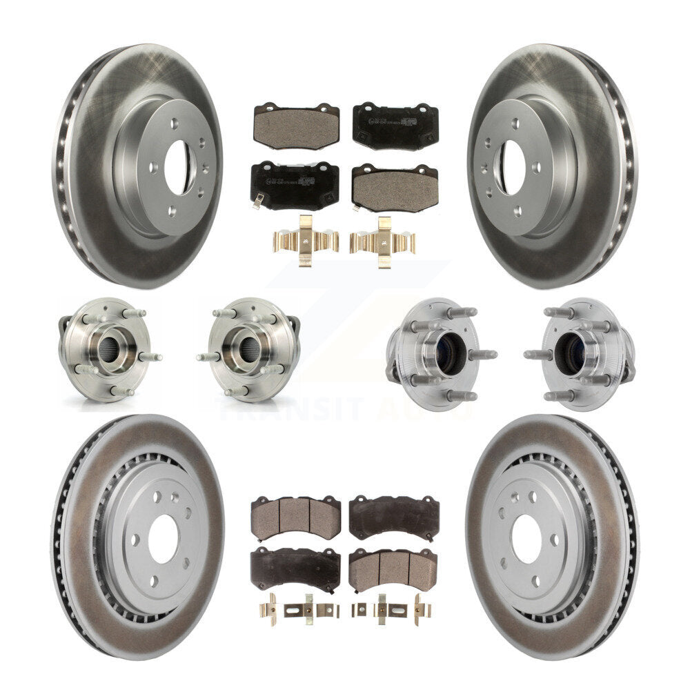 Kit de rotor et de plaquettes de frein à disque revêtus de roulement de moyeu avant et arrière (10 pièces) pour Cadillac AT
