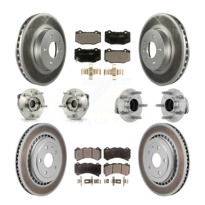 Kit de rotor et de plaquettes de frein à disque revêtus de roulement de moyeu avant et arrière (10 pièces) pour Cadillac AT
