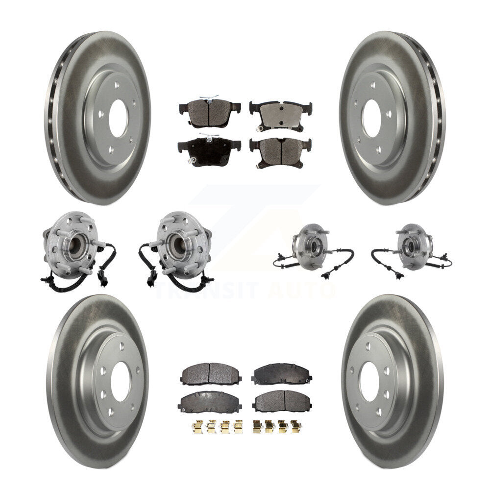 Kit de rotor et de plaquettes de frein revêtus de roulement de moyeu avant et arrière (10 pièces) pour Chrysler Pacific