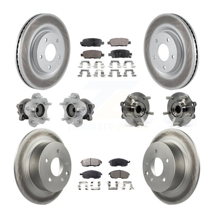 Kit de rotors et plaquettes de frein à disque revêtus de roulement de moyeu avant et arrière (10 pièces) pour Nissan Juk