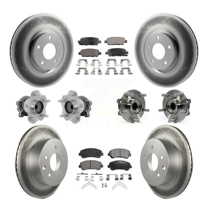 Kit de rotors et plaquettes de frein à disque revêtus de roulement de moyeu avant et arrière (10 pièces) pour Nissan Juk