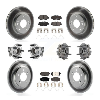 Kit de plaquettes de rotor de frein enduites de roulement de moyeu avant et arrière (10 pièces) pour Hyundai Elantra G