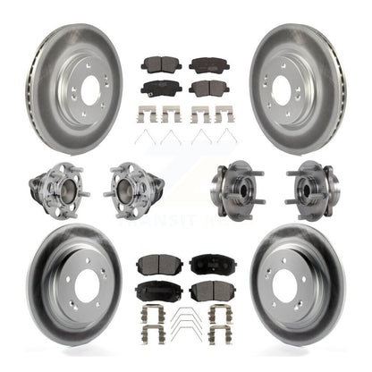 Kit de plaquettes de rotor de frein enduites de roulement de moyeu avant et arrière (10 pièces) pour Hyundai Elantra G