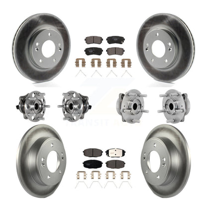 Kit de rotor et de plaquettes de frein à disque revêtus de roulement de moyeu avant et arrière (10 pièces) pour Hyundai Kon