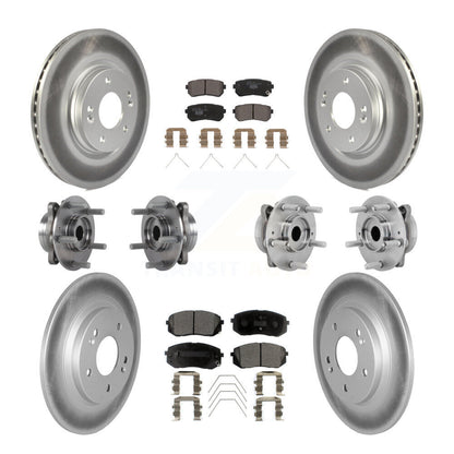 Kit de rotors et plaquettes de frein revêtus de roulement de moyeu avant et arrière (10 pièces) pour Hyundai Kona Ki
