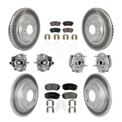 Kit de rotor et de plaquettes de frein à disque revêtus de roulement de moyeu avant et arrière (10 pièces) pour Hyundai Kon
