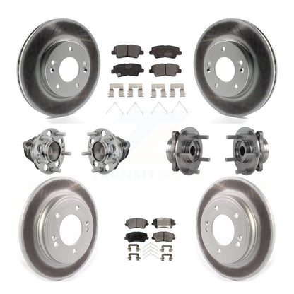 Kit de rotors et plaquettes de frein revêtus de roulement de moyeu avant et arrière (10 pièces) pour Hyundai Veloste