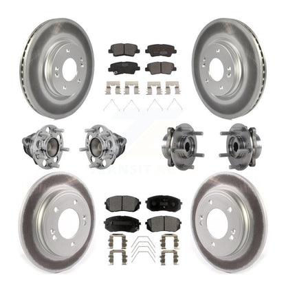 Kit de rotor et de plaquettes de frein revêtus de roulement de moyeu avant et arrière (10 pièces) pour Kia Forte Hyunda