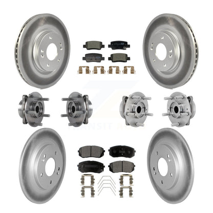 Kit de rotor et de plaquettes de frein à disque revêtus de roulement de moyeu avant et arrière (10 pièces) pour Kia Selto