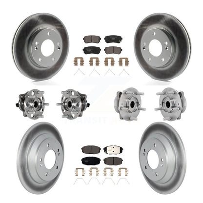 Kit de rotor et de plaquettes de frein à disque revêtus de roulement de moyeu avant et arrière (10 pièces) pour Hyundai Kon