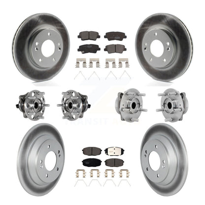 Kit de rotor et de plaquettes de frein à disque revêtus de roulement de moyeu avant et arrière (10 pièces) pour Hyundai Kon