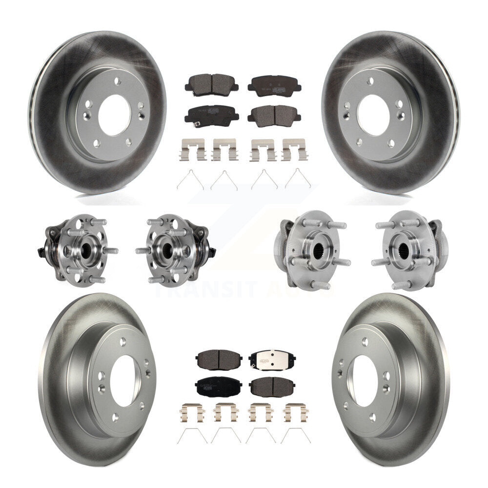Kit de rotor et de plaquettes de frein à disque revêtus de roulement de moyeu avant et arrière (10 pièces) pour Hyundai Kon