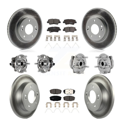 Kit de rotor et de plaquettes de frein à disque revêtus de roulement de moyeu avant et arrière (10 pièces) pour Hyundai Kon