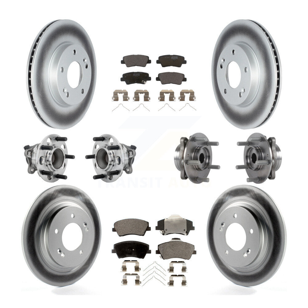 Kit de plaquettes de rotor de frein à disque revêtues de roulement de moyeu avant et arrière (10 pièces) pour Hyundai Ioni