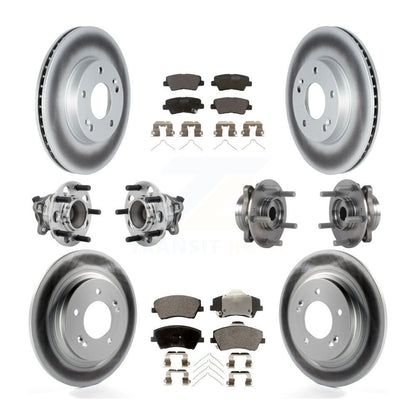 Kit de plaquettes de rotor de frein à disque revêtues de roulement de moyeu avant et arrière (10 pièces) pour Hyundai Ioni