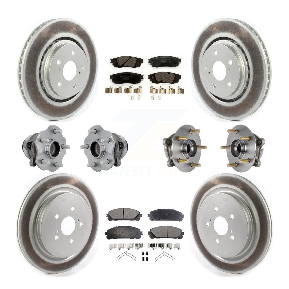 Kit de plaquettes de rotor de frein enduites de roulement de moyeu avant et arrière (10 pièces) pour Lexus RX350 RX350