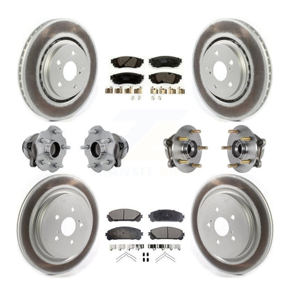 Kit de plaquettes de rotor de frein enduites de roulement de moyeu avant et arrière (10 pièces) pour Lexus RX350 RX350