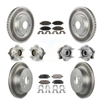 Kit de rotor et de plaquettes de frein revêtus de roulement de moyeu avant et arrière (10 pièces) pour Nissan Murano FW