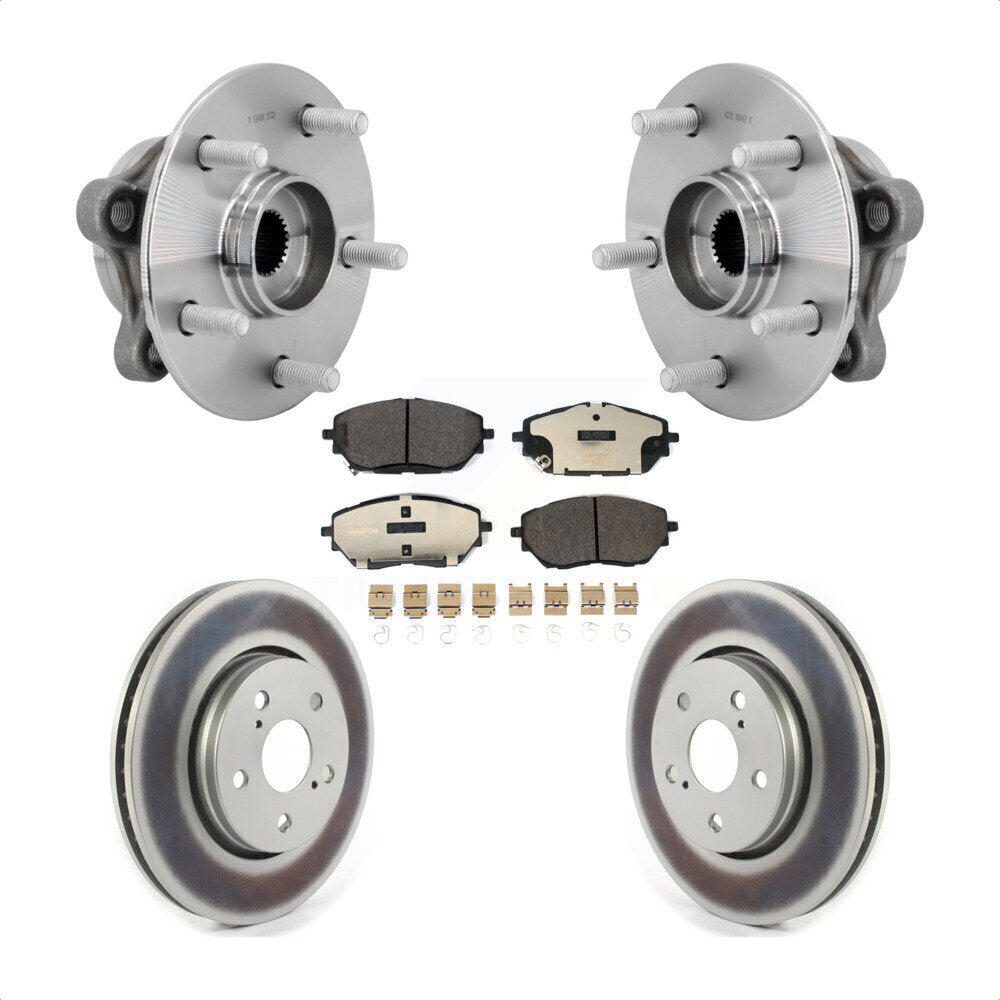 Kit de rotors et plaquettes de frein à disque enduits d'assemblage de roulement de moyeu avant pour Toyota C-H