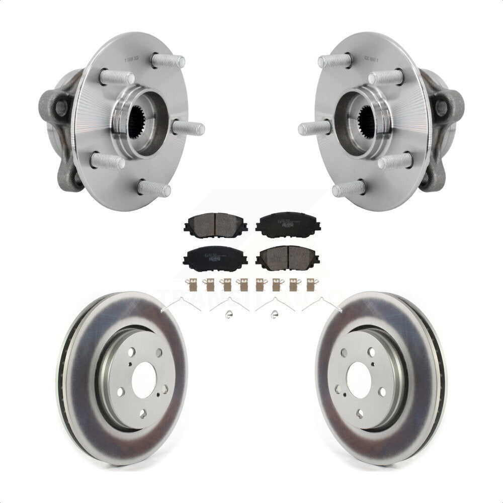 Kit de rotors et plaquettes de frein à disque enduits d'assemblage de roulement de moyeu avant pour Toyota C-H