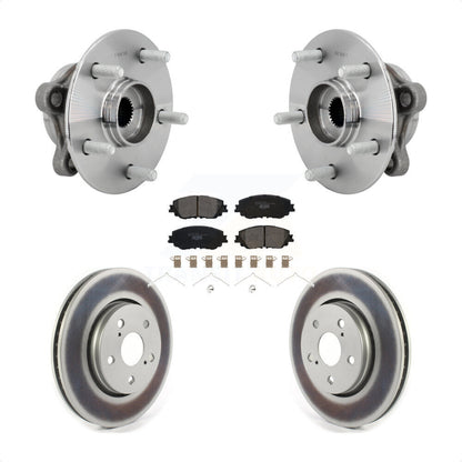 Kit de rotors et plaquettes de frein à disque enduits d'assemblage de roulement de moyeu avant pour Toyota C-H