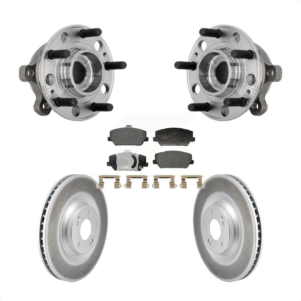 Ensemble de roulement de moyeu avant, Rotor de frein enduit et Kit de plaquettes pour Hyundai Veloster