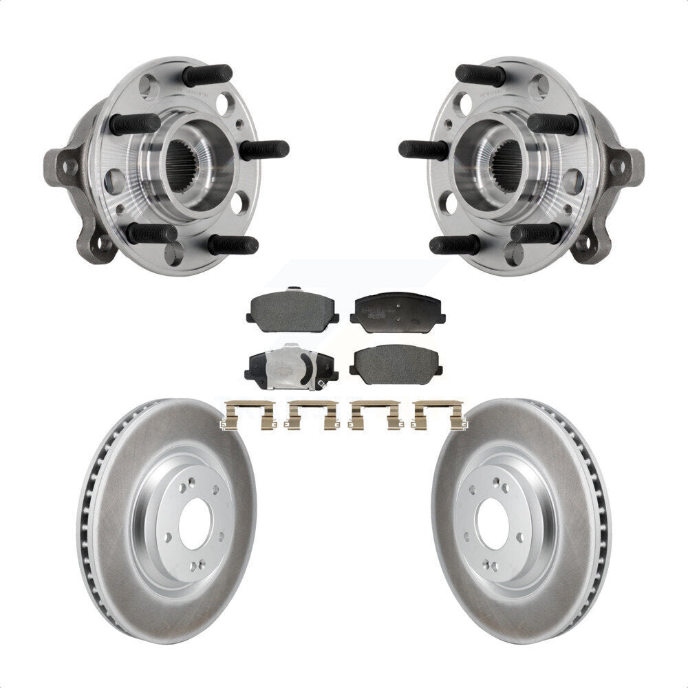 Ensemble de roulement de moyeu avant, Rotor de frein enduit et Kit de plaquettes pour Hyundai Veloster