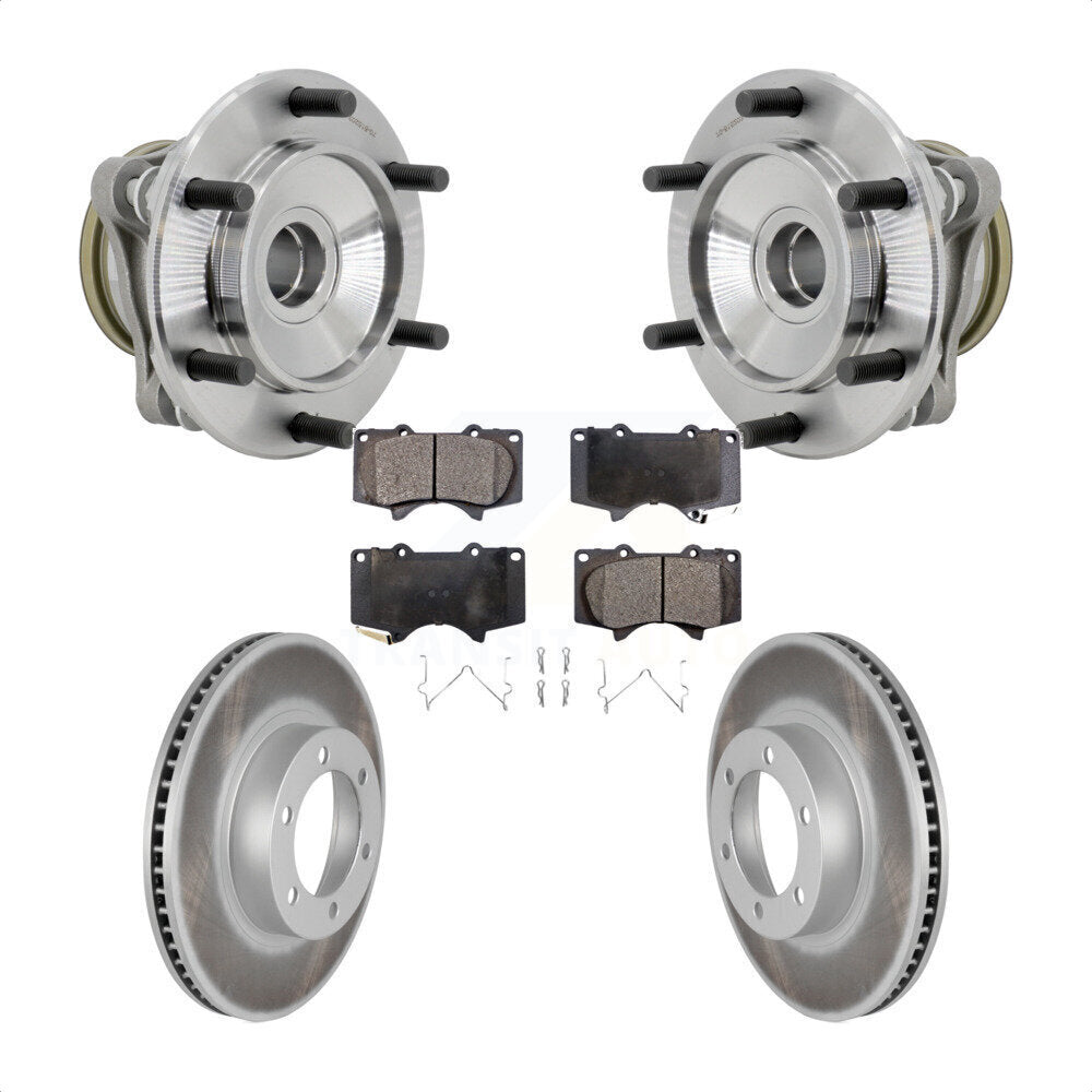 Ensemble de roulement de moyeu avant, Rotor de frein enduit et Kit de plaquettes pour Toyota 4Runner RW