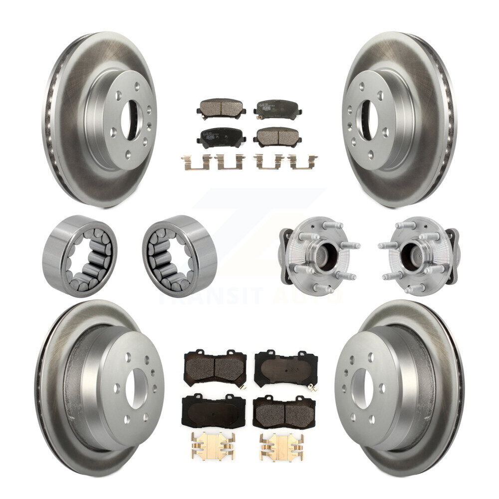 Kit de chaussures de plaquettes de Rotor de frein enduites de roulement de moyeu avant et arrière (10 pièces) pour Chevrolet GM