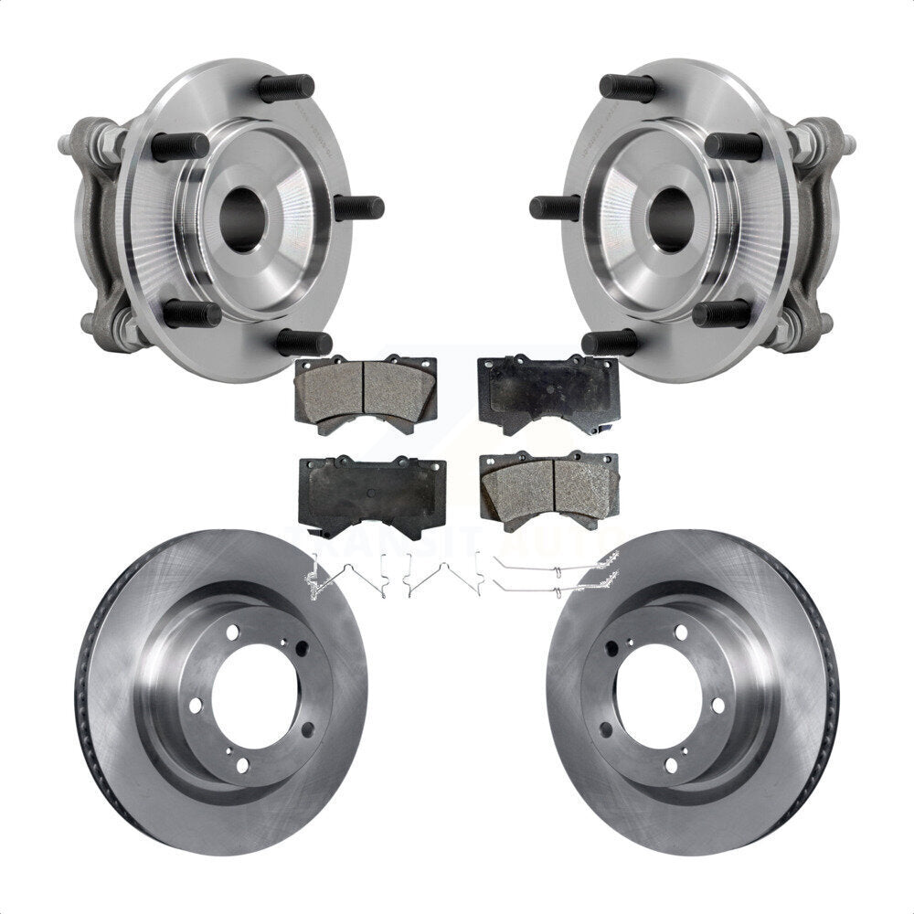 Ensemble de roulement de moyeu avant, Rotor de frein et Kit de plaquettes pour Toyota Tundra Sequoia RW