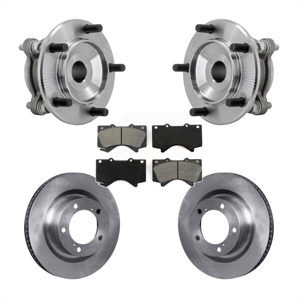Ensemble de roulement de moyeu avant, Rotor de frein et Kit de plaquettes pour Toyota Tundra Sequoia RW