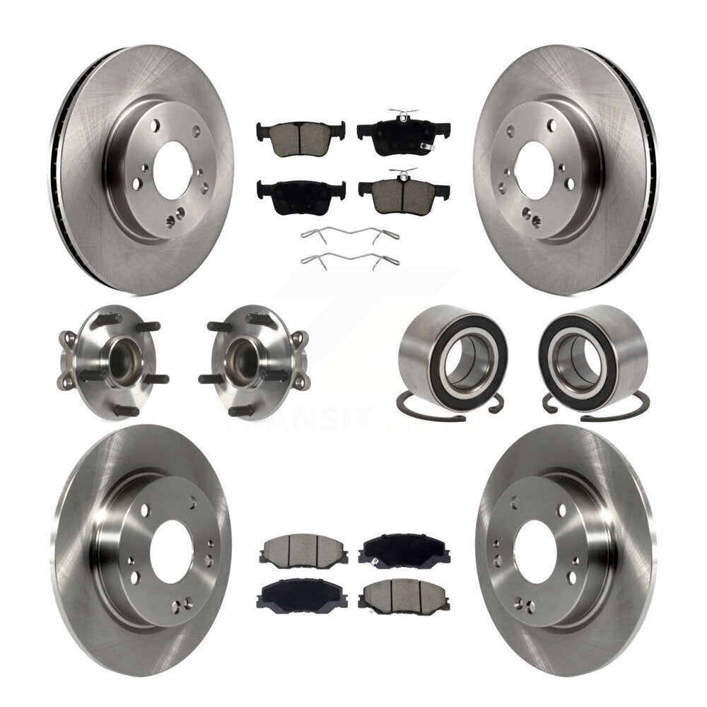 Kit de rotors et plaquettes de frein avec roulement de moyeu avant et arrière (10 pièces) pour Honda Insigh 2019 – 2022