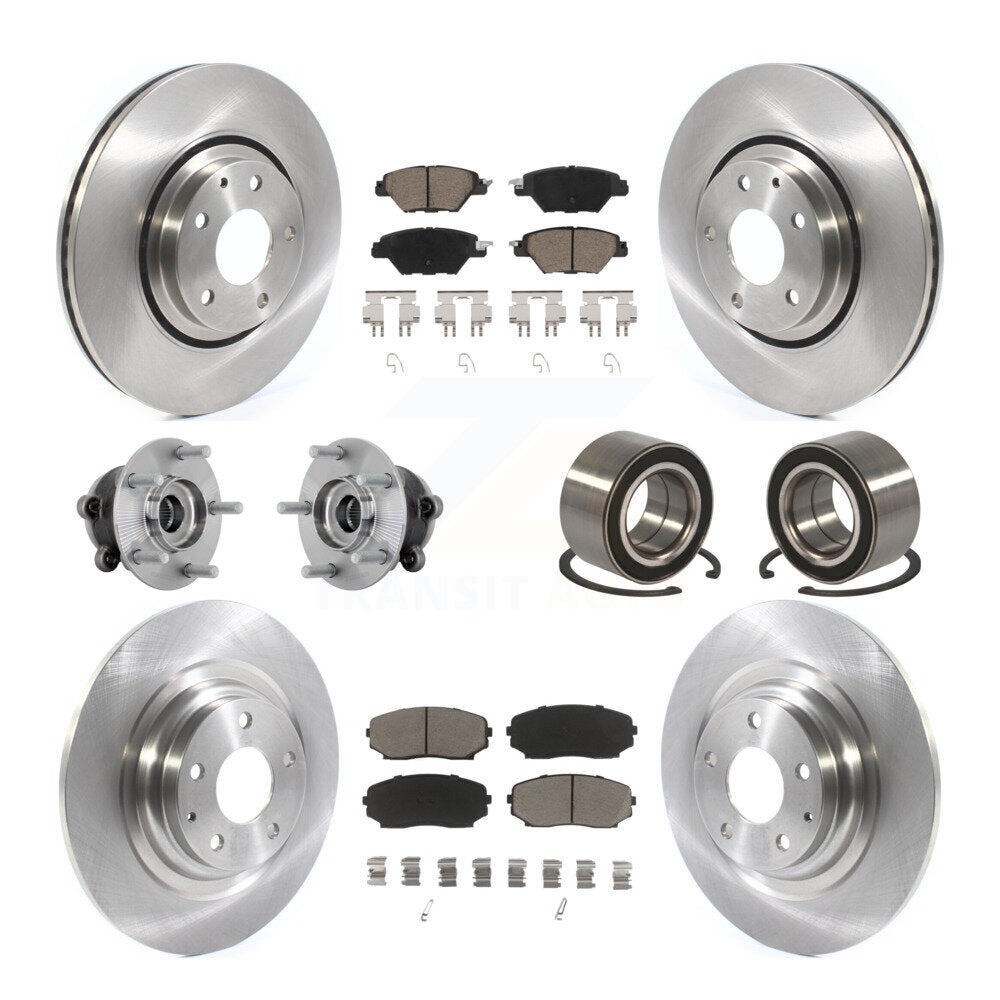 Kit de rotor et de plaquettes de frein avec roulement de moyeu avant et arrière (10 pièces) pour Mazda CX-9 AW 2016 – 2018
