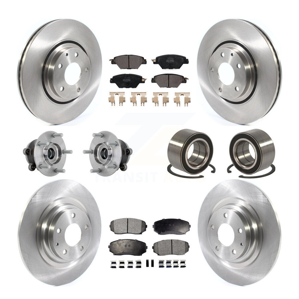Kit de rotor et de plaquettes de frein avec roulement de moyeu avant et arrière (10 pièces) pour Mazda CX-9 AW 2016 – 2018