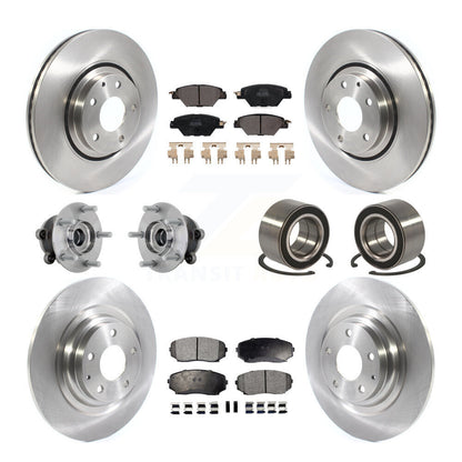 Kit de rotor et de plaquettes de frein avec roulement de moyeu avant et arrière (10 pièces) pour Mazda CX-9 AW 2016 – 2018