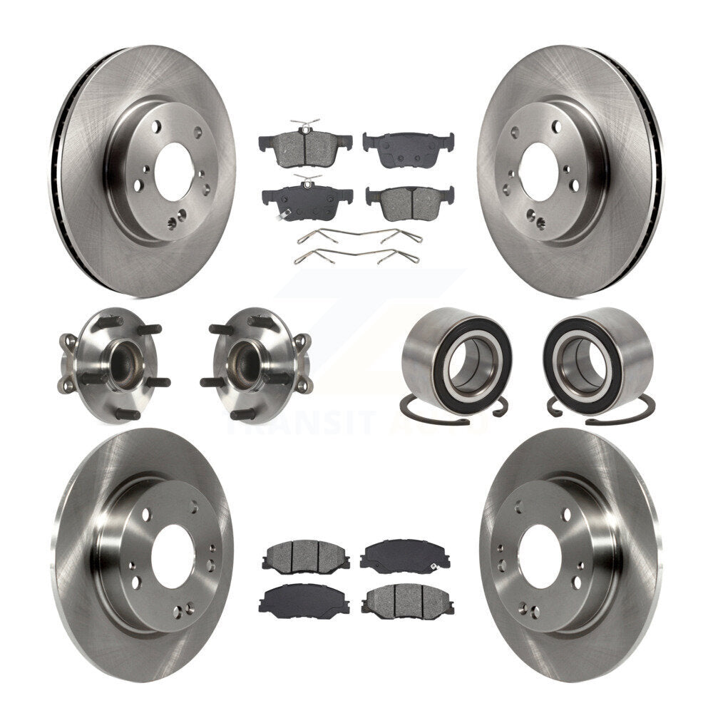 Kit de rotors et plaquettes de frein avec roulement de moyeu avant et arrière (10 pièces) pour Honda Insigh 2019 – 2022