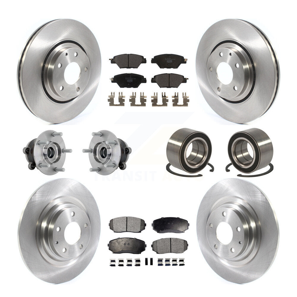 Kit de rotor et de plaquettes de frein avec roulement de moyeu avant et arrière (10 pièces) pour Mazda CX-9 AW 2016 – 2018