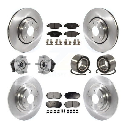 Kit de rotor et de plaquettes de frein avec roulement de moyeu avant et arrière (10 pièces) pour Mazda CX-9 AW 2016 – 2018