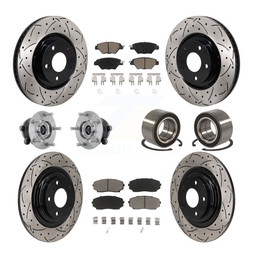 Kit de plaquettes de rotor de frein, roulement de moyeu avant et arrière (10 pièces) pour Mazda CX-9 AW 16-18