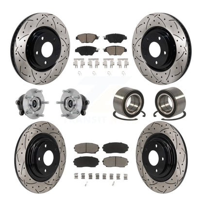 Kit de plaquettes de rotor de frein, roulement de moyeu avant et arrière (10 pièces) pour Mazda CX-9 AW 16-18