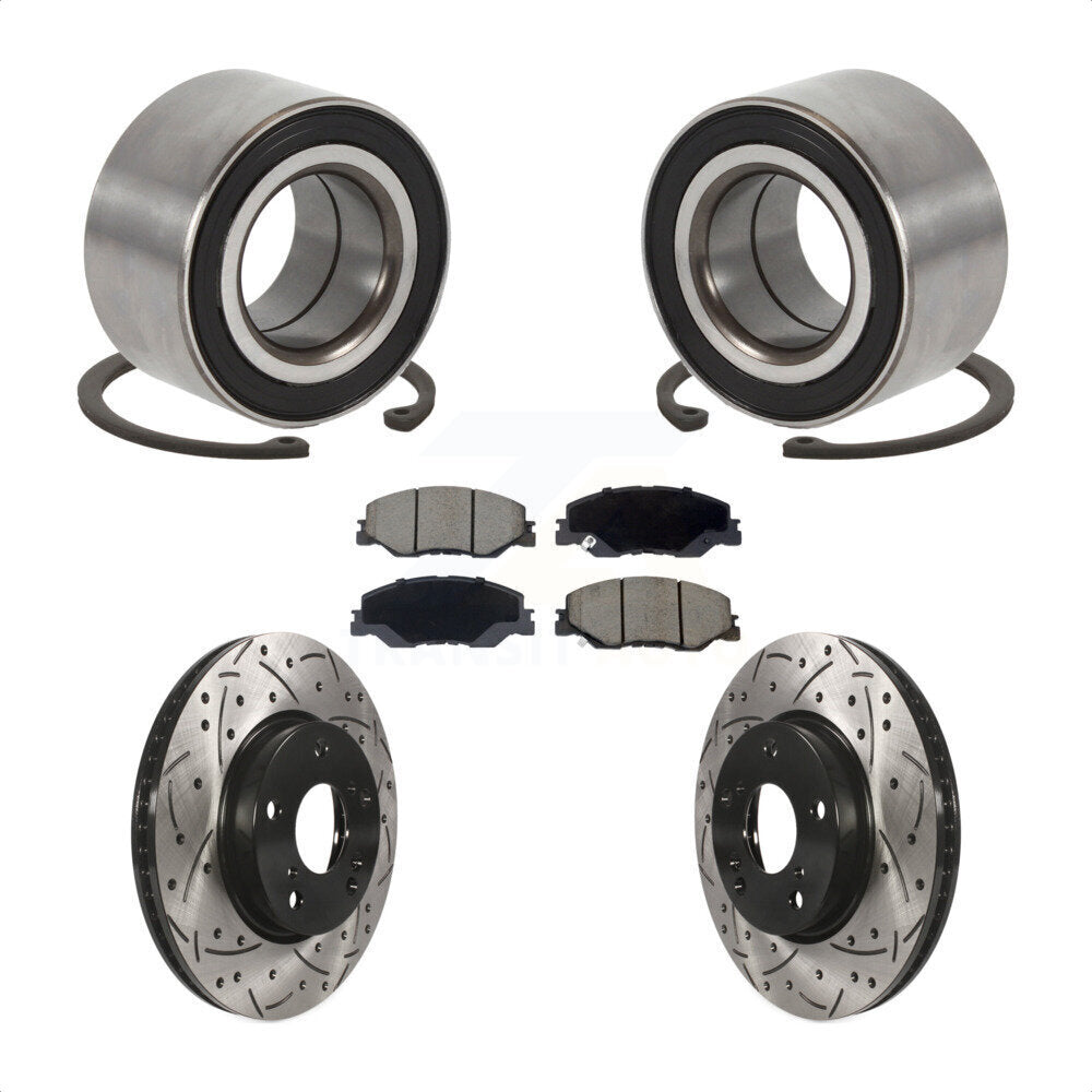 Kit de plaquettes de Rotor de frein, roulement de roue avant, fente percée, pour Honda Insigh 2019 – 2022