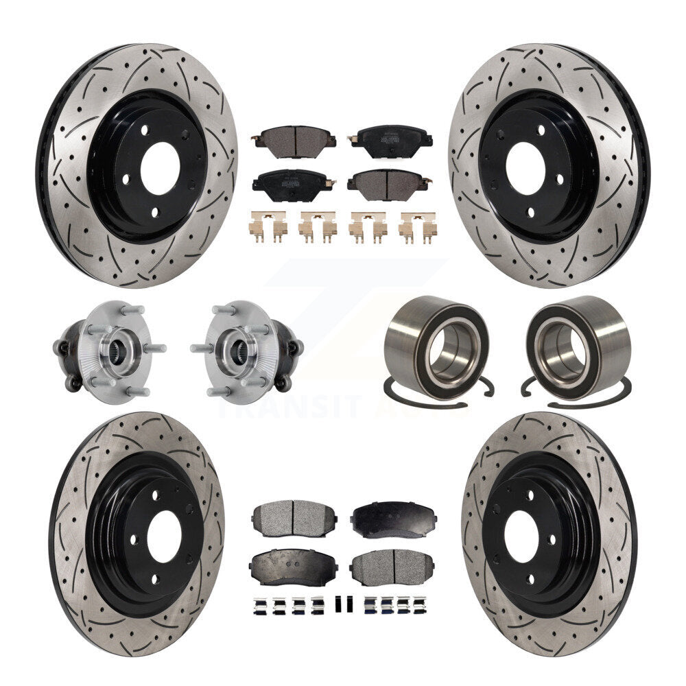 Kit de plaquettes de rotor de frein, roulement de moyeu avant et arrière (10 pièces) pour Mazda CX-9 AW 16-18