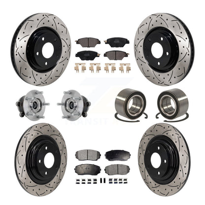 Kit de plaquettes de rotor de frein, roulement de moyeu avant et arrière (10 pièces) pour Mazda CX-9 AW 16-18