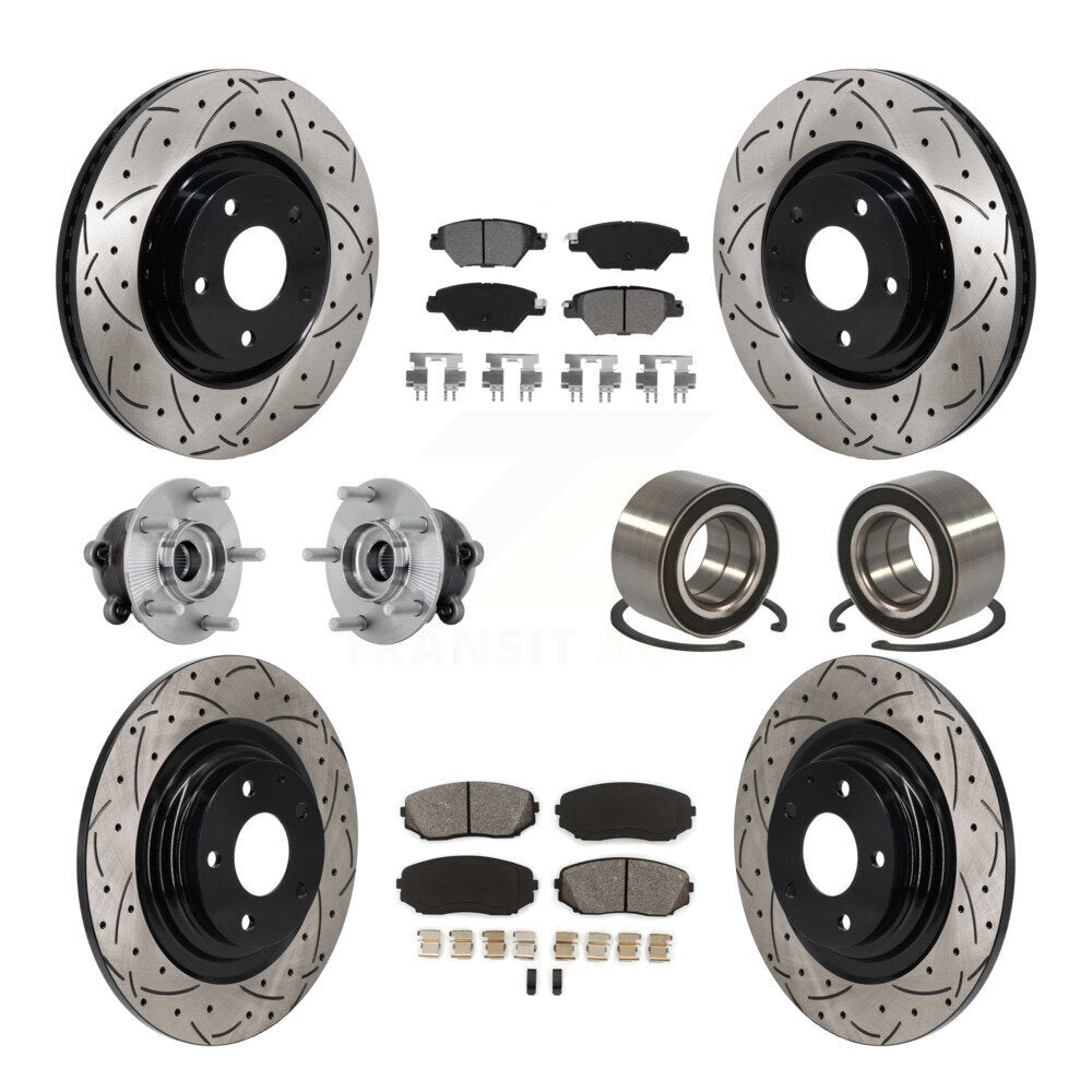 Kit de plaquettes de rotor de frein, roulement de moyeu avant et arrière (10 pièces) pour Mazda CX-9 AW 16-18