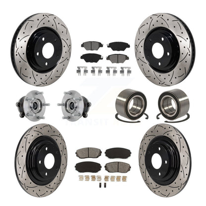 Kit de plaquettes de rotor de frein, roulement de moyeu avant et arrière (10 pièces) pour Mazda CX-9 AW 16-18