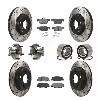 Kit de plaquettes de rotor de frein revêtues de roulement de moyeu avant et arrière (10 pièces) pour Honda Insigh 19-22