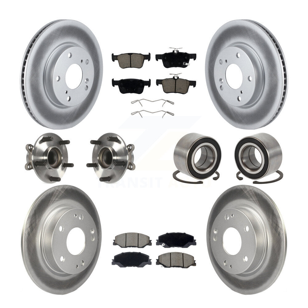 Kit de plaquettes de rotor de frein revêtues de roulement de moyeu avant et arrière (10 pièces) pour Honda Insigh 19-22