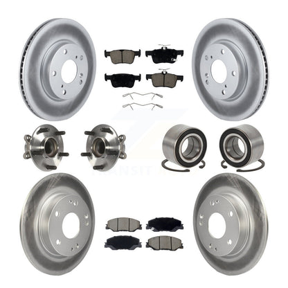 Kit de plaquettes de rotor de frein revêtues de roulement de moyeu avant et arrière (10 pièces) pour Honda Insigh 19-22